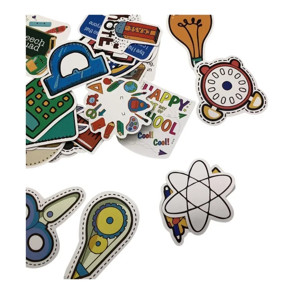 50Pcs Back To School Science Study Stickers Stationery‎ Decals For Water Bottles